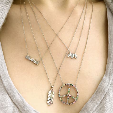 Multicolor Peace Sign Necklace - Elisa Solomon Jewelry