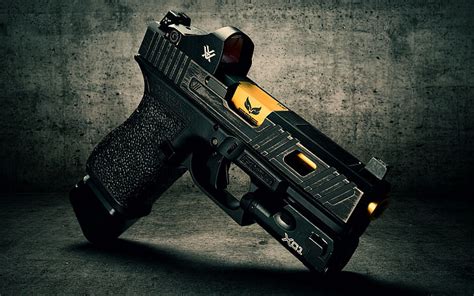 HD wallpaper: Glock 19 Self-loading, black piston, War & Army, Handgun ...