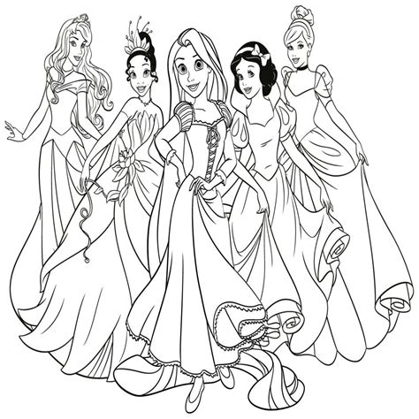 dibujos de princesas disney para colorear e imprimir gratis - Dibujos De