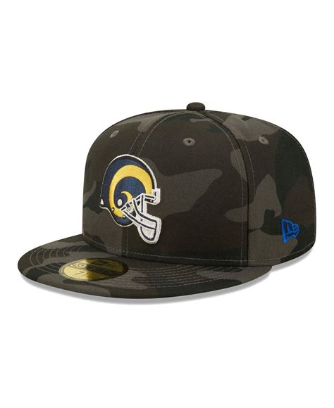 KTZ Black Los Angeles Rams Throwback Logo Camo 59fifty Fitted Hat in ...