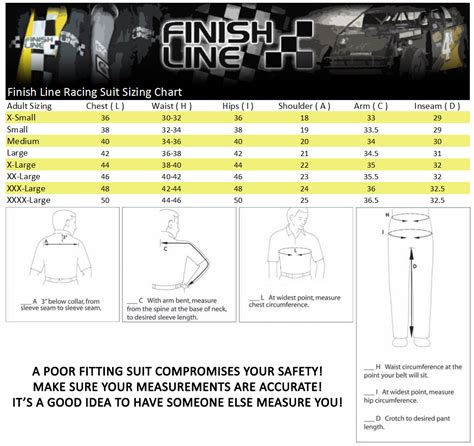 G Force Racing Suit Size Chart: A Visual Reference of Charts | Chart Master