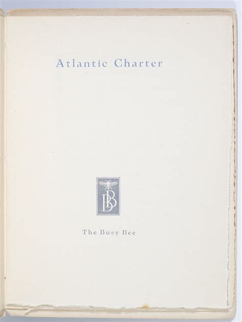 Atlantic Charter: August 12th 1941. - Raptis Rare Books | Fine Rare and ...