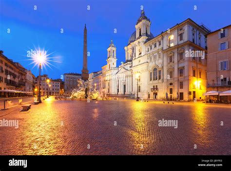 Piazza Navona Square at night, Rome, Italy Stock Photo - Alamy