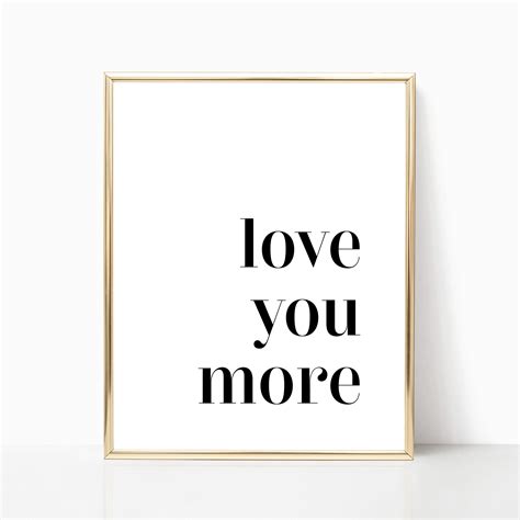 Love You More Wall Art Sign Bedroom Wall Art Gallery Wall | Etsy