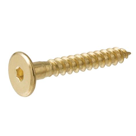 Everbilt 7 mm x 50 mm Brass-Plated Hex-Drive Connecting Screw (4-Piece)-802144 - The Home Depot