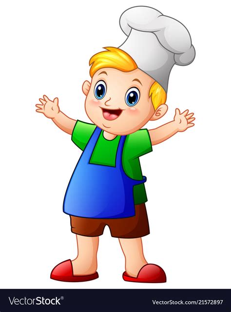 Little boy chef cartoon Royalty Free Vector Image