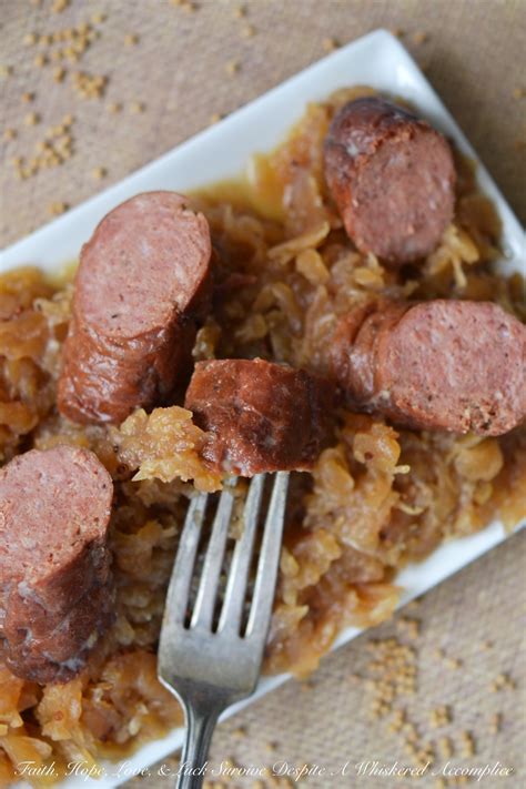 Crockpot German Sauerkraut with Brats