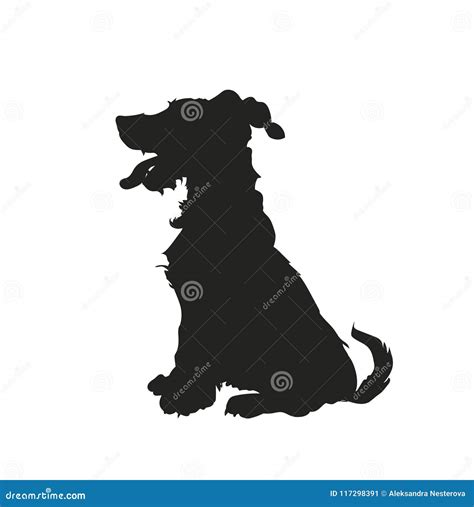 Dog Sitting, Silhouette, Vector Stock Vector - Illustration of domestic ...