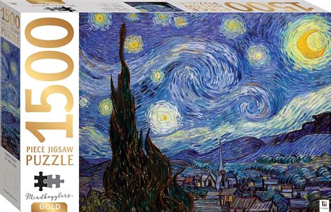 Amazon.com: Mindbogglers Gold 1500-Piece Jigsaw Puzzle: Starry Night by Van Gogh - Jigsaws for ...