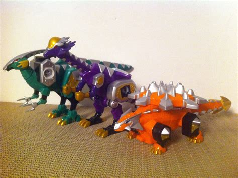 Dino Thunder Parasaur,Cephala and Ankylo Zords | Power rangers toys ...