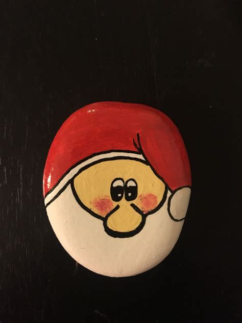 Santa Claus painted rock | Painted rocks, Stone crafts, Stone painting