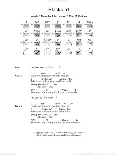 Guitar Chords For Blackbird