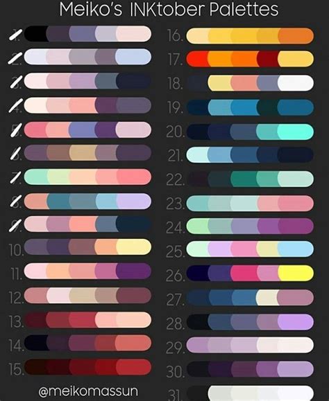 Ink palette | Color palette challenge, Palette art, Color palette