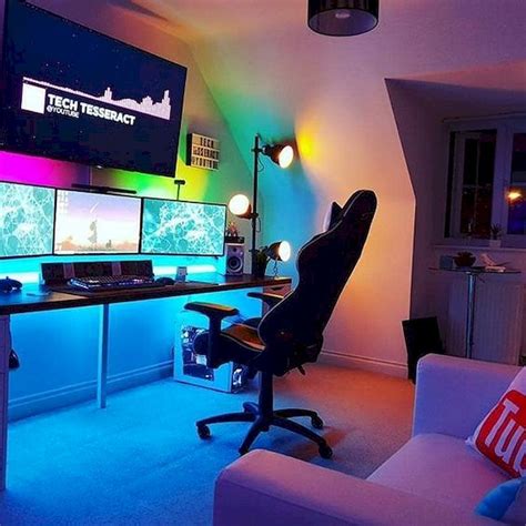 Adorable 45 Awesome Computer Gaming Room Decor Ideas and Design source : https://artmyideas.com ...