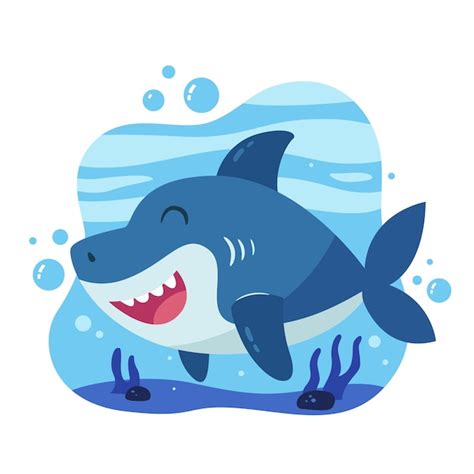 Premium Vector | Baby shark in cartoon style concept