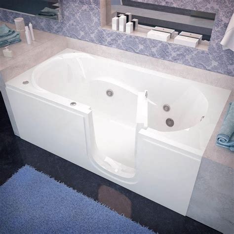 Universal Tubs HD Series 60 in. Right Drain Step-In Walk-In Whirlpool Bath Tub with Low Entry ...