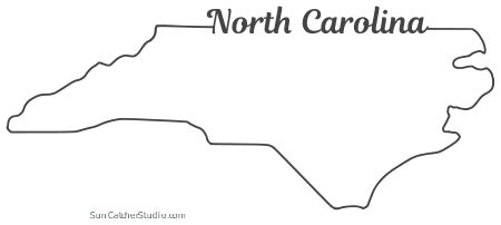 North Carolina – Map Outline, Printable State, Shape, Stencil, Pattern, nc shape - plantecuador.com