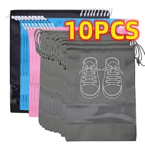 5/10pcs set Shoe Storage Bag With Thickened Non-woven Fabric Strap ...