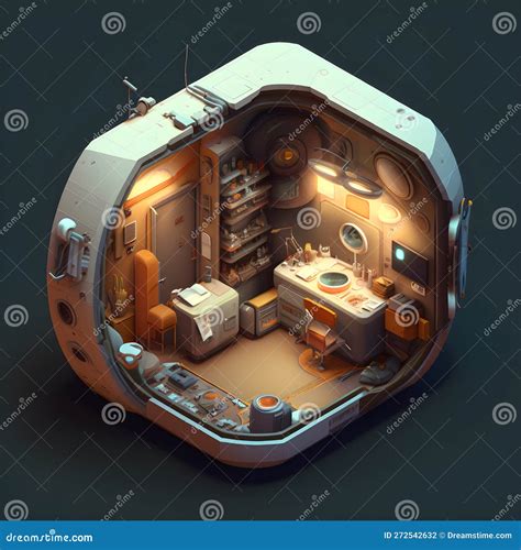 Interior Of A Doomsday Escape Pod On A Simple Background Royalty-Free ...