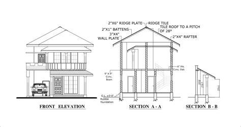 Four bedrooms double story house plan - House Plan Free Download