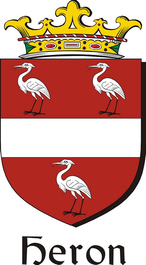 Heron Family Crest / Irish Coat of Arms Image Download - Tradebit