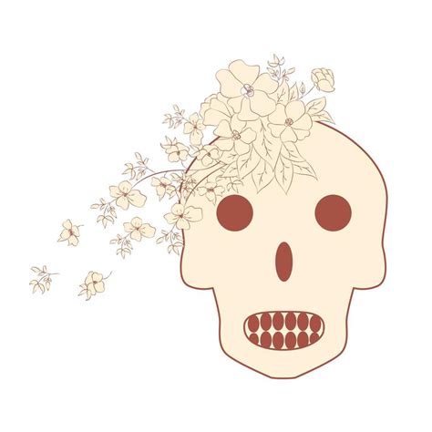 Skull With Flowers Vector Art, Icons, and Graphics for Free Download