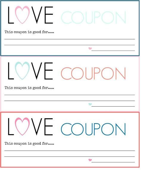 DIY Love Coupons {Free Printable} | Free coupon template, Love coupons, Coupon template