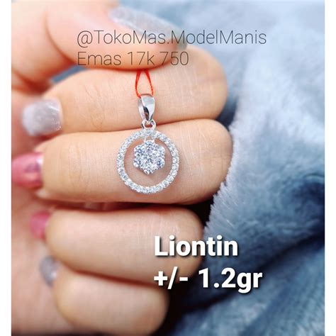 Jual Liontin diamond looks emas putih 750 kadar 17 K | Shopee Indonesia