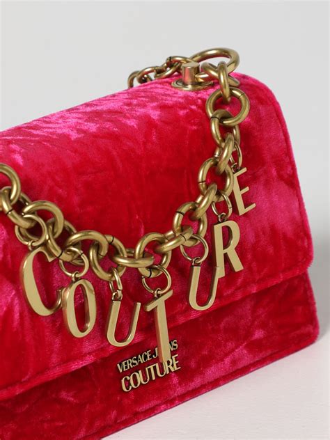 VERSACE JEANS COUTURE: shoulder bag for woman - Fuchsia | Versace Jeans ...