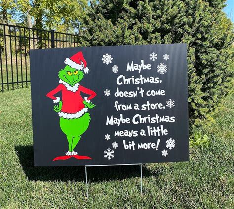 Grinch Yard Signs Christmas Decoration Yard Sign or Indoor - Etsy