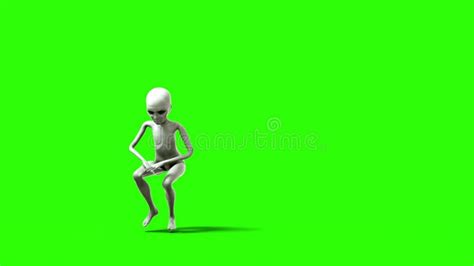 Funny Alien Plays on Drums. Realistic Motion and Skin Shaders. 4K Green ...