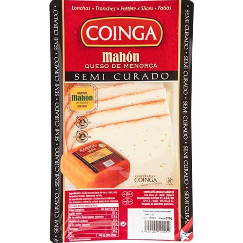 Buy Sliced semi-mature cheese PDO Mahón-Menorca container 200 g ...