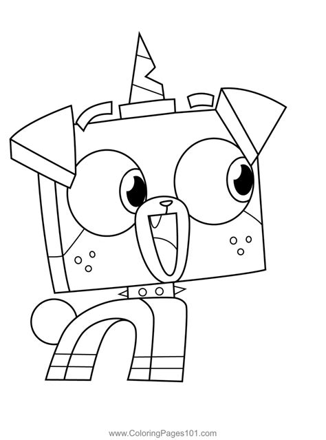 Puppycorn Happy Unikitty Coloring Page for Kids - Free Unikitty! Printable Coloring Pages Online ...