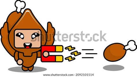 Vector Cartoon Character Cute Roast Chicken Stock Vector (Royalty Free ...