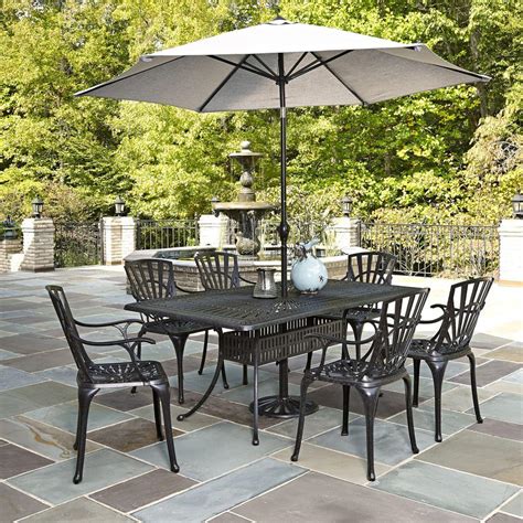 Home Styles Largo 7-Piece Outdoor Patio Dining Set with Umbrella-Largo ...