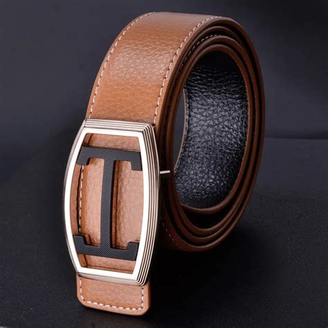 2015 NEW Fashion Designer Mens Belts Luxury Brand Genuine Leather Belts For Men Smooth Buckle ...