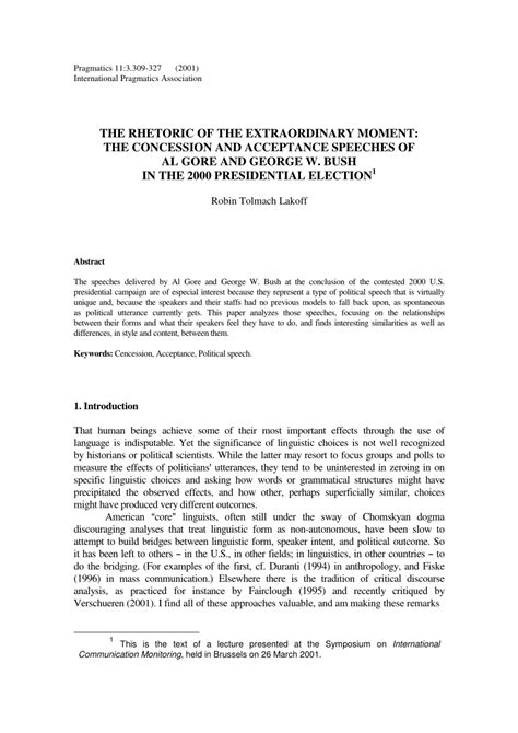 (PDF) The Rhetoric Of The Extraordinary Moment: The Concession And ...