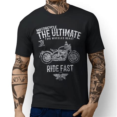 Ultimate Triumph Bonneville Bobber Inspired Motorbike Art T shirt 2019 New Men's Short Sleeve T ...