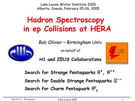 PPT - Hadron Spectroscopy in ep Collisions at HERA PowerPoint Presentation - ID:4116904