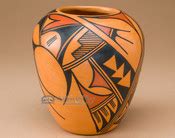 Native American Hand Painted Pottery Vase 5.75" -Tigua - Mission Del Rey Southwest