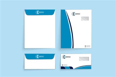 Envelope Template Design with Blue Graphic by Ju Design · Creative Fabrica