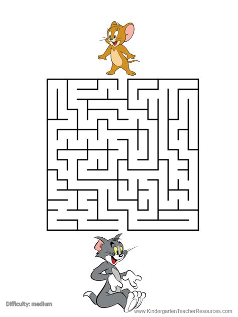 Printable Mazes with Tom and Jerry