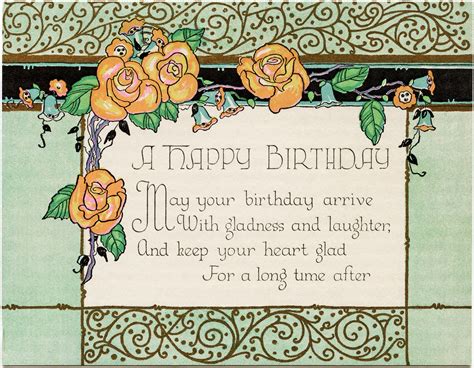 Art Deco Birthday Card ~ Free Download | Old Design Shop Blog | Happy birthday clip art ...