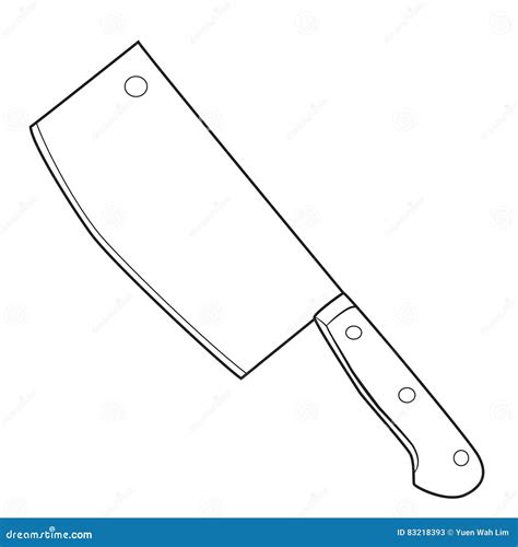 Isolated Butcher Knife Cartoon Drawing Stock Vector - Illustration of ...