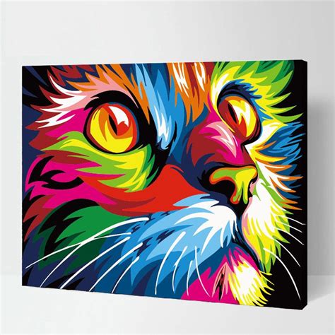 Rainbow Animals Paint by Number Kit/ DIY Digital Oil Painting - Etsy Australia | Colorful animal ...