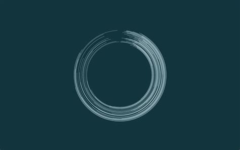 blue background, circle, minimalism, ensō, zen, digital art, simple background, ouroboros ...