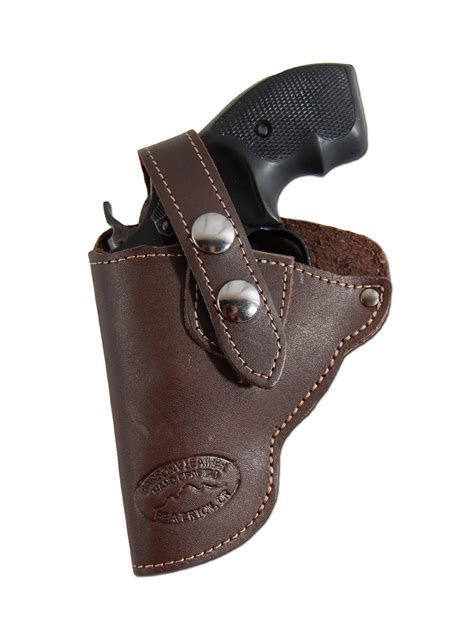 Barsony Left Hand Draw Brown Leather Outside the Waistband Gun Holster Size 3 Charter Arms Colt ...