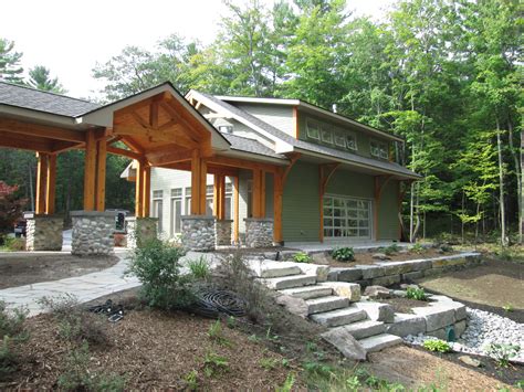 New garage and timberframe breezeway + landscaping Integrity ...