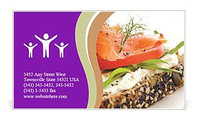 Light Meal Option: Smoked Salmon And Salad On Toasted Whole Wheat Bread Business Card Template ...