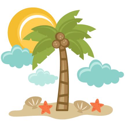 Clipart Beach Scene - Gudang Gambar Vector PNG